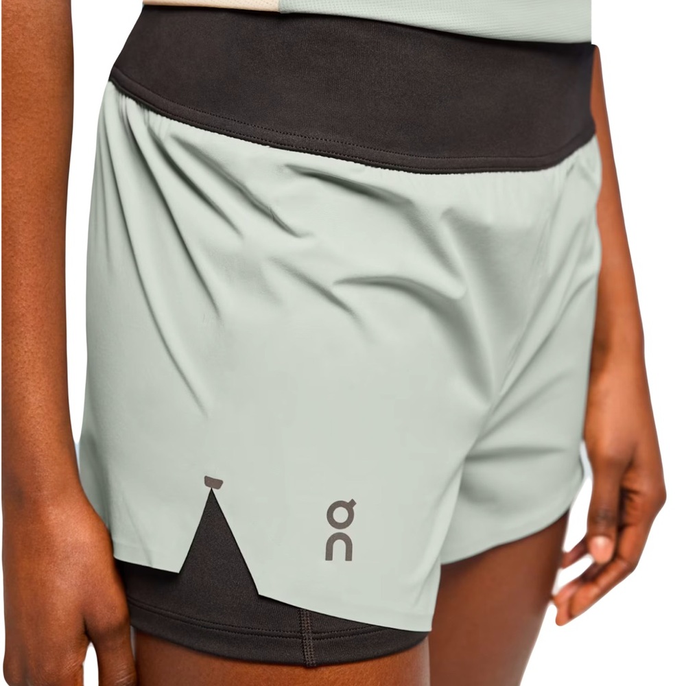 On Running Women's Mint and Black Athletic Shorts